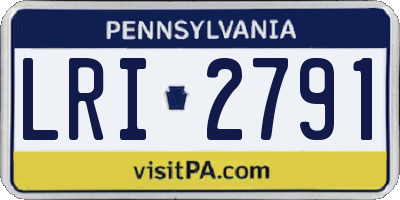 PA license plate LRI2791