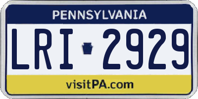 PA license plate LRI2929
