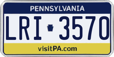 PA license plate LRI3570