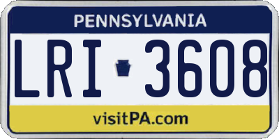 PA license plate LRI3608