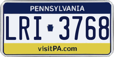 PA license plate LRI3768