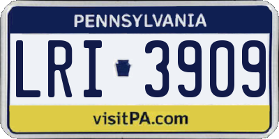 PA license plate LRI3909