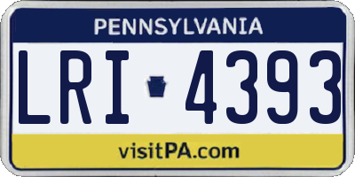 PA license plate LRI4393