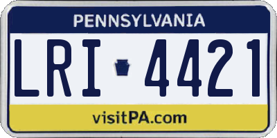 PA license plate LRI4421