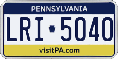 PA license plate LRI5040