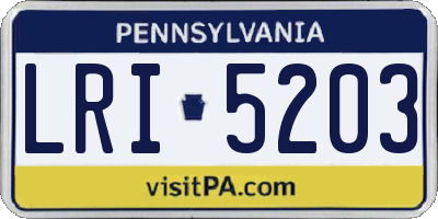 PA license plate LRI5203