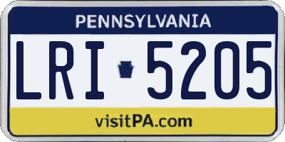 PA license plate LRI5205