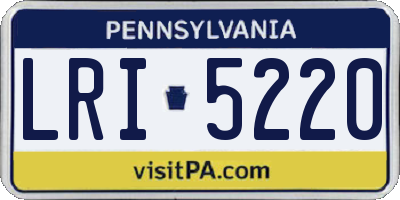 PA license plate LRI5220