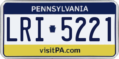 PA license plate LRI5221