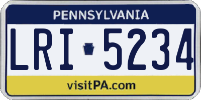 PA license plate LRI5234