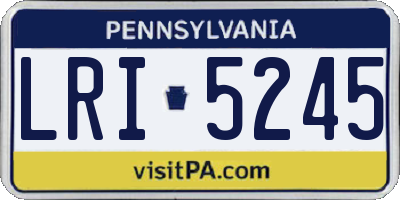 PA license plate LRI5245