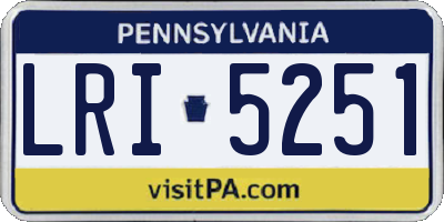 PA license plate LRI5251