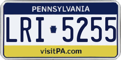 PA license plate LRI5255