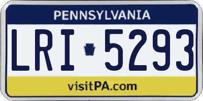 PA license plate LRI5293