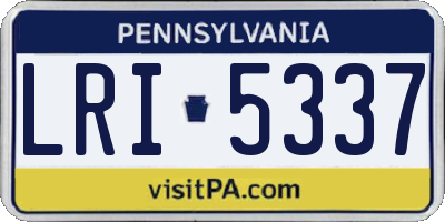 PA license plate LRI5337