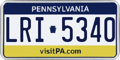 PA license plate LRI5340