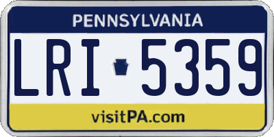 PA license plate LRI5359