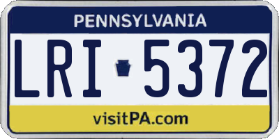 PA license plate LRI5372