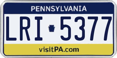 PA license plate LRI5377