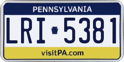 PA license plate LRI5381