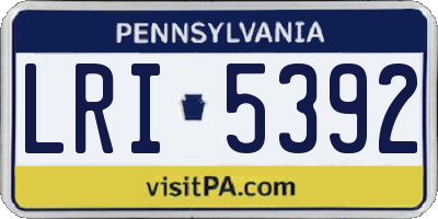PA license plate LRI5392