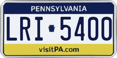 PA license plate LRI5400