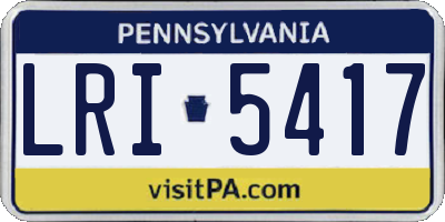 PA license plate LRI5417