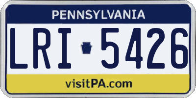 PA license plate LRI5426