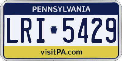 PA license plate LRI5429