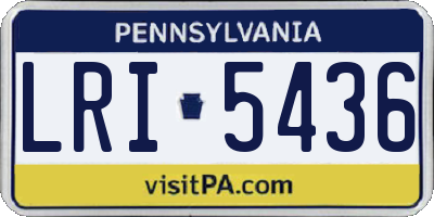 PA license plate LRI5436