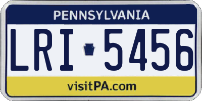 PA license plate LRI5456