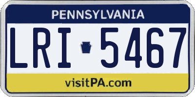 PA license plate LRI5467