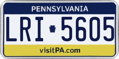 PA license plate LRI5605