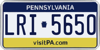 PA license plate LRI5650
