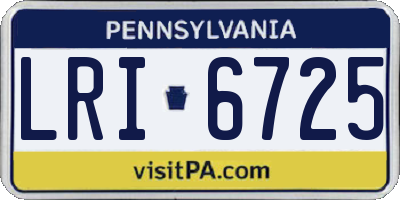 PA license plate LRI6725