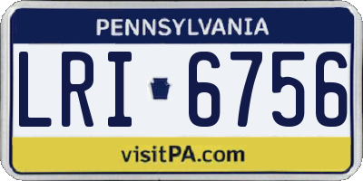 PA license plate LRI6756