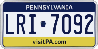 PA license plate LRI7092