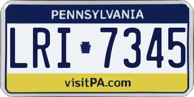 PA license plate LRI7345