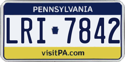 PA license plate LRI7842