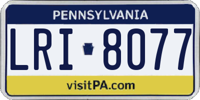 PA license plate LRI8077
