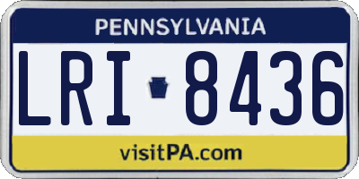 PA license plate LRI8436