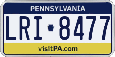 PA license plate LRI8477