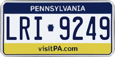 PA license plate LRI9249