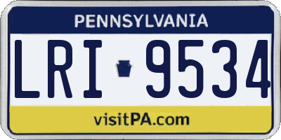 PA license plate LRI9534