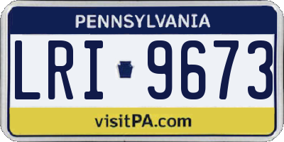 PA license plate LRI9673