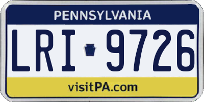 PA license plate LRI9726