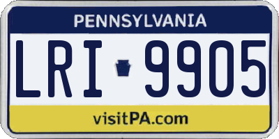 PA license plate LRI9905