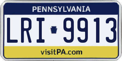 PA license plate LRI9913