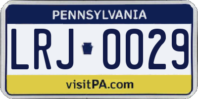 PA license plate LRJ0029