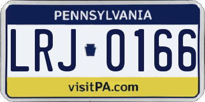 PA license plate LRJ0166